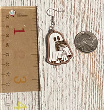 Load image into Gallery viewer, Ghost Book Dangle Earrings