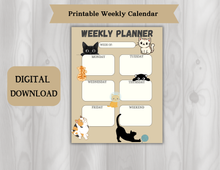 Load image into Gallery viewer, **printable download** Cat Weekly Planner
