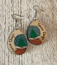 Load image into Gallery viewer, Snow Globe “Snow Days” Dangle Earrings