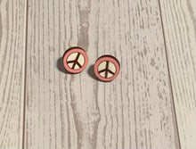 Load image into Gallery viewer, Peace Symbol(pink)Stud Earrings