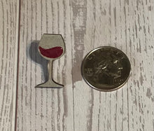 Load image into Gallery viewer, Red Wine Glass Stud Earrings