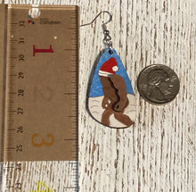 Load image into Gallery viewer, Winter Sasquatch Dangle Earrings