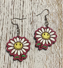Load image into Gallery viewer, Smiley Daisy (style b)Dangle Earrings