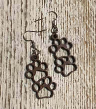 Load image into Gallery viewer, Paw Print Dangle Earrings