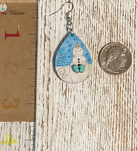 Load image into Gallery viewer, Snowman Snow Cold Dangle Earrings