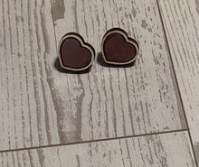 Load image into Gallery viewer, Heart Shimmery Pink Stud Earrings