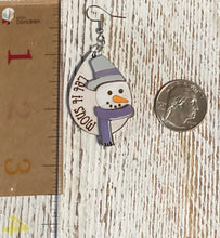 Load image into Gallery viewer, Snowman Let It Snow Dangle Earrings