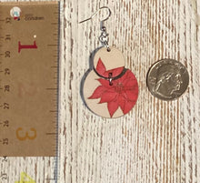 Load image into Gallery viewer, Poinsettia Flower Dangle Earrings
