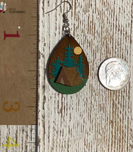 Load image into Gallery viewer, Camping Tent Dangle Earrings