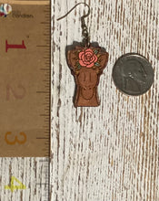 Load image into Gallery viewer, Horse with Rose Dangle Earrings