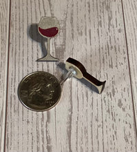 Load image into Gallery viewer, Red Wine Glass Stud Earrings