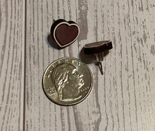Load image into Gallery viewer, Heart Shimmery Pink Stud Earrings