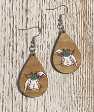 Load image into Gallery viewer, Floral Bunny Dangle Earrings
