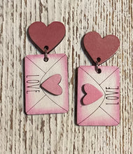 Load image into Gallery viewer, Valentine Envelope Dangle Earrings
