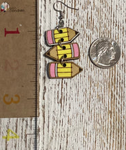 Load image into Gallery viewer, Pencil Stack (large)Dangle Earrings
