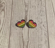 Load image into Gallery viewer, Rainbow Heart Stud Earrings

