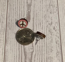Load image into Gallery viewer, Peace Symbol(pink)Stud Earrings
