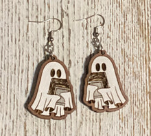 Load image into Gallery viewer, Ghost Book Dangle Earrings
