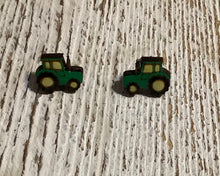 Load image into Gallery viewer, Green Tractor Stud Earrings
