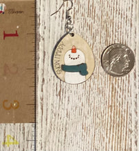 Load image into Gallery viewer, Snowman Snow Happy Dangle Earrings
