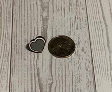 Load image into Gallery viewer, Heart Shimmery Grey Stud Earrings
