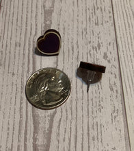 Load image into Gallery viewer, Heart Shimmery Purple Stud Earrings
