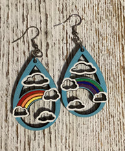 Load image into Gallery viewer, Rainbow &amp; Clouds Dangle Earrings

