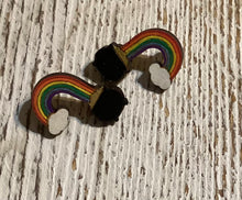 Load image into Gallery viewer, Rainbow with a Pot of Gold Stud Earrings
