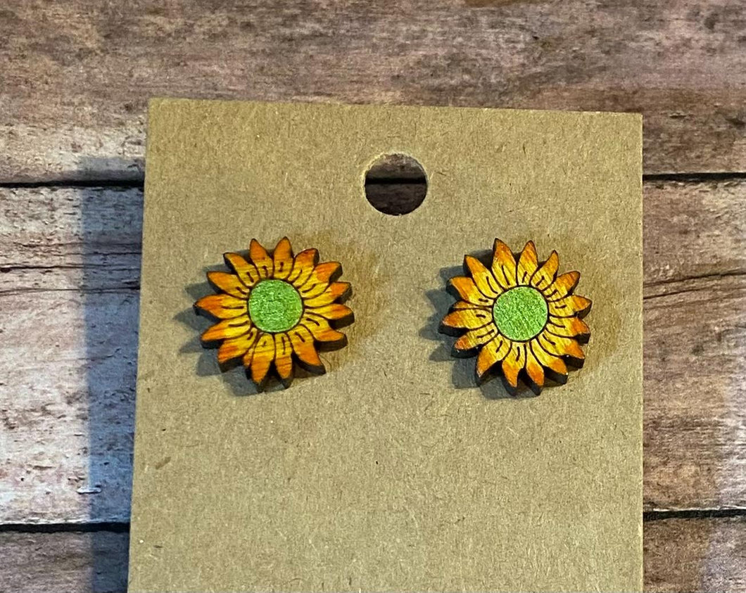 Sunflower burst stud earrings